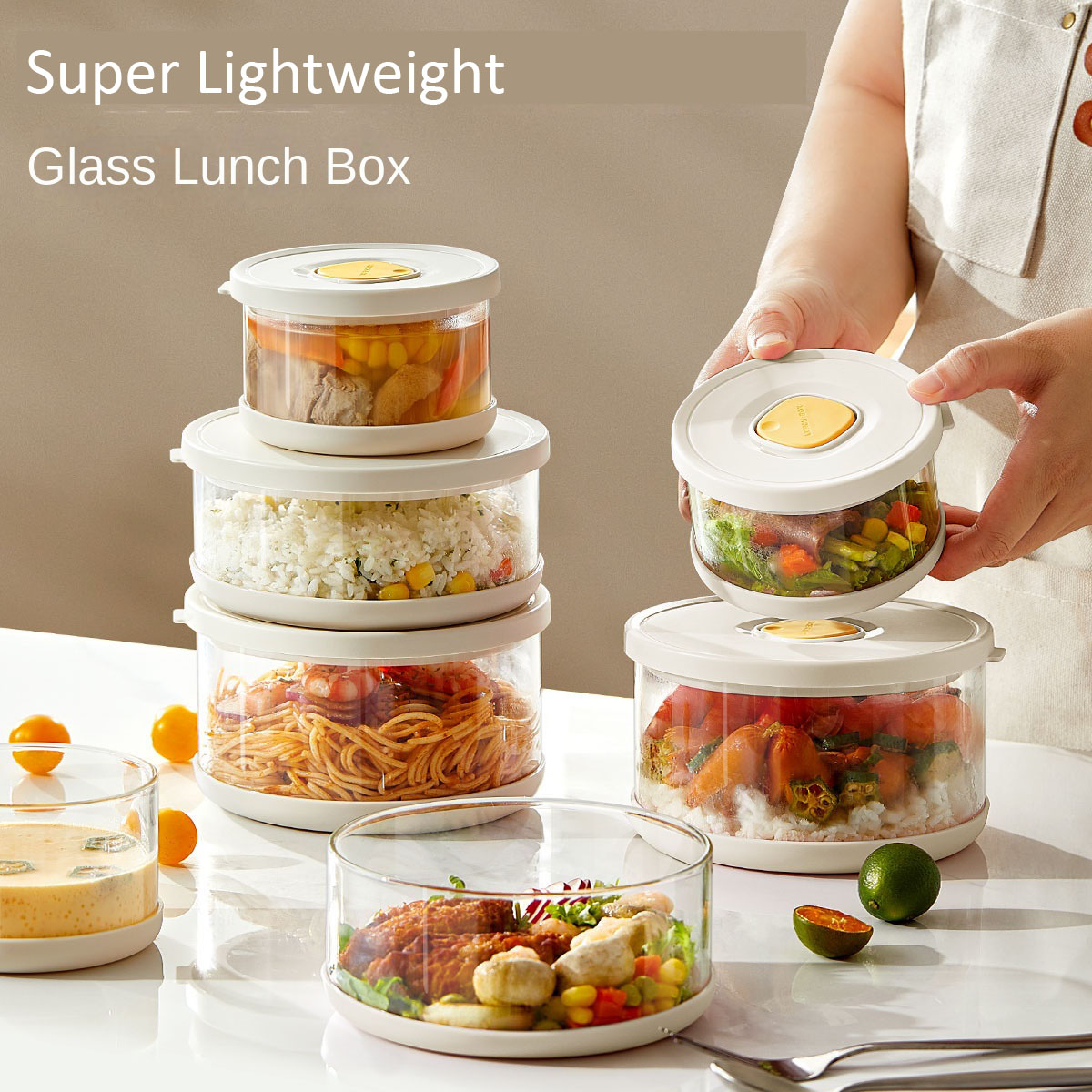 Meal Prep Frozen - Contenedor de Vidrio para Almacenamiento de
