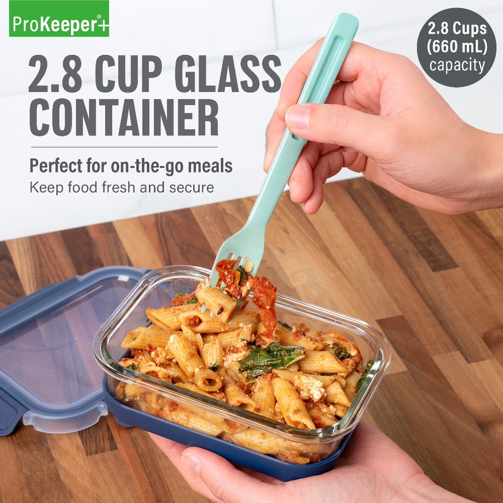 Meal Prep Glass Containers With Lids - Recipiente de Vidrio para Almacenamiento de