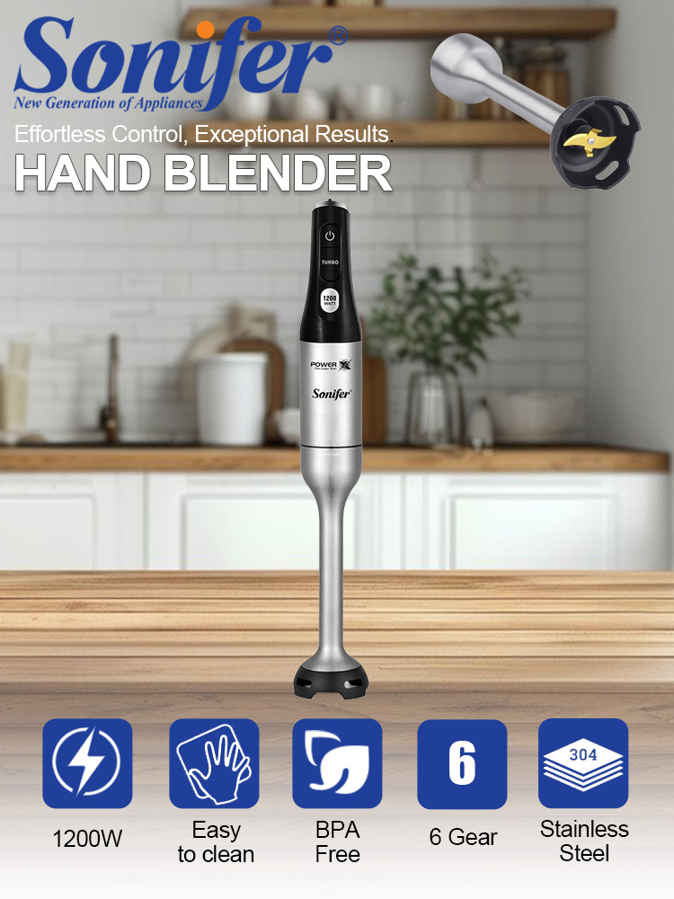 Meal Prep Smoothies - Batidora de Mano Sonifer SF-8184, Batidora