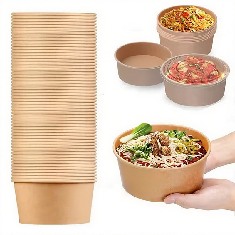 Meal Prep Plan - Cuencos redondos de papel Kraft, fiambrera