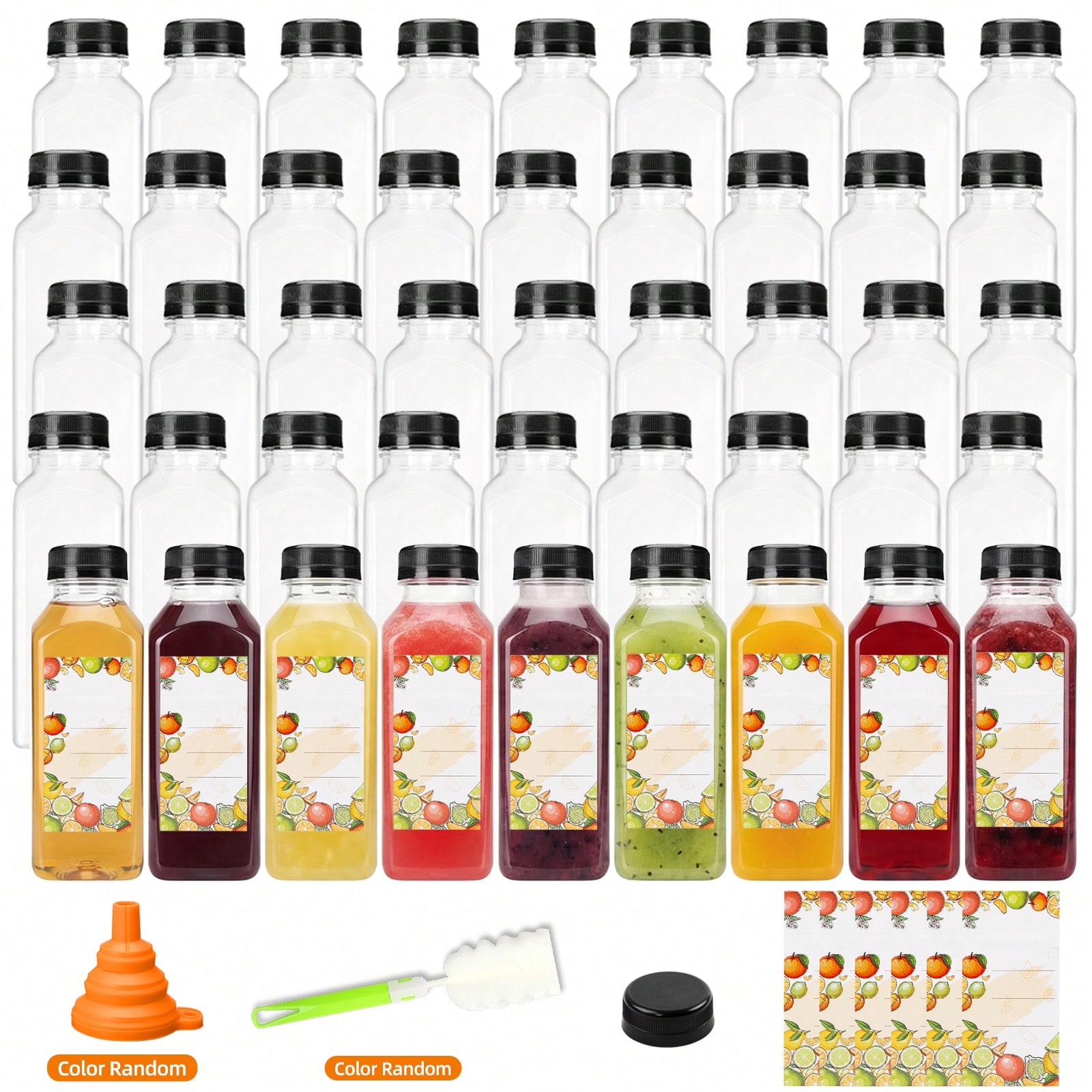 Meal Prep Juice Bottles - Botellas de Plástico Modernas y Elegantes