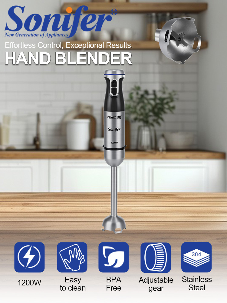 Meal Prep Smoothies - Batidora de Mano Sonifer SF-8180 1200W,