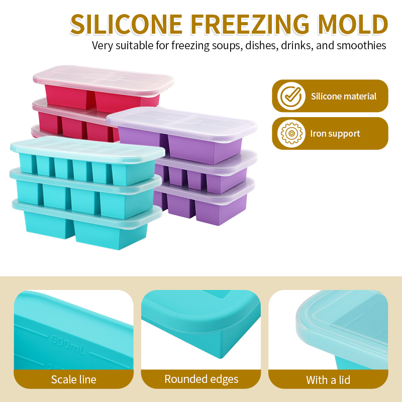 Meal Prep Smoothies - Bandejas de silicona para congelador con
