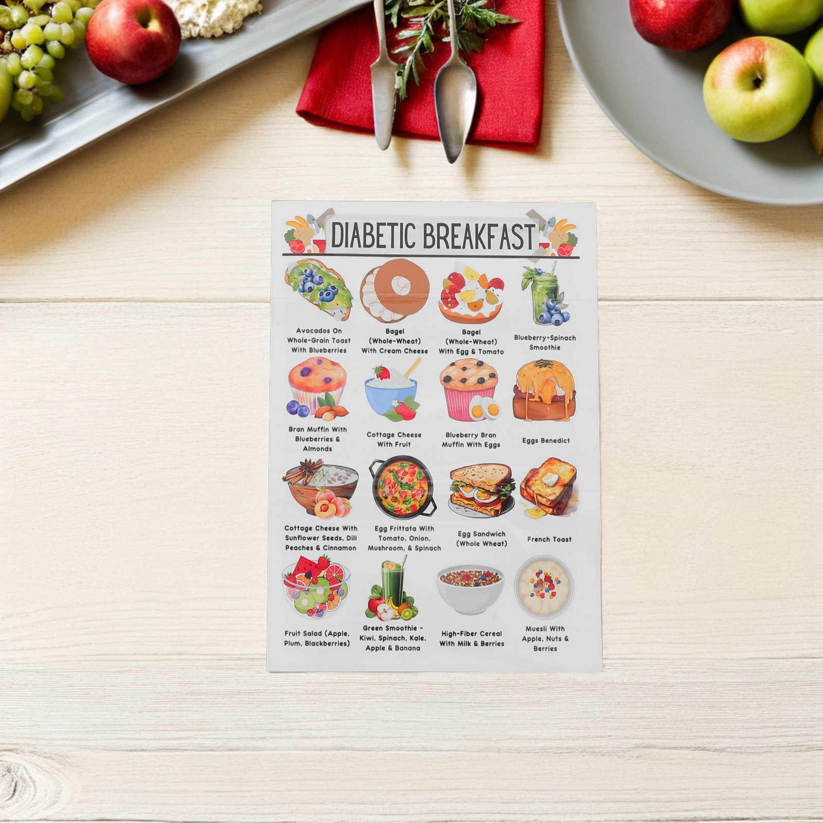 Meal Prep Plan - Juego de 3 Pósters Impresos de