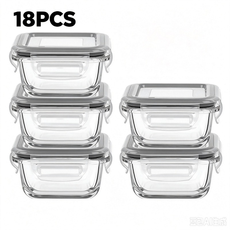 Meal Prep Glass Containers With Lids - Juego de recipientes de vidrio para
