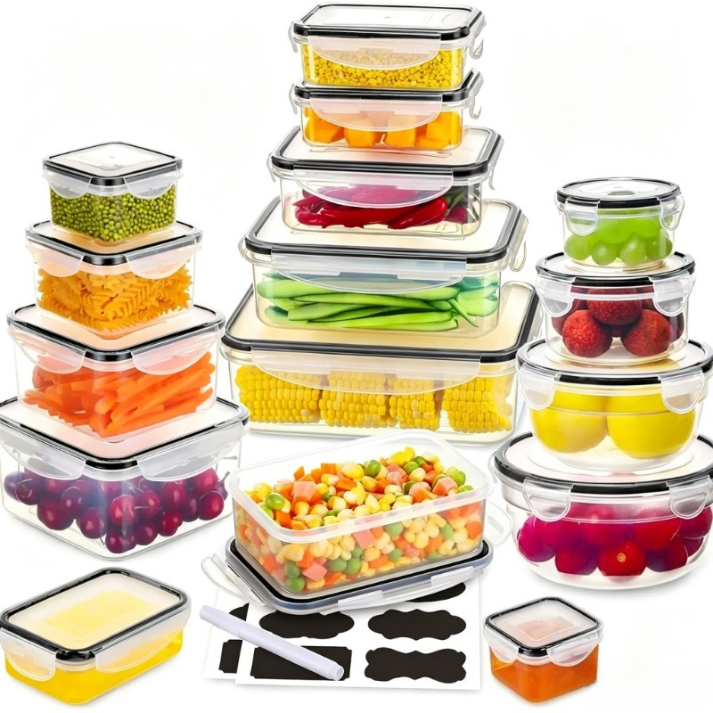 Meal Prep Glass Containers With Lids - Juego de recipientes de vidrio para