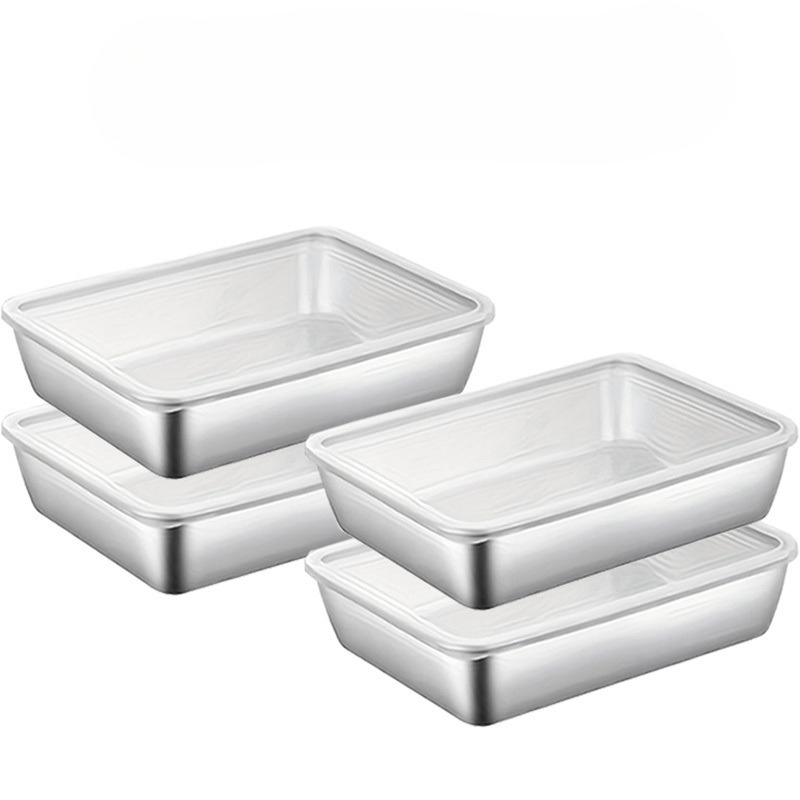 Meal Prep Organizer - Juego de 4 Recipientes de Acero