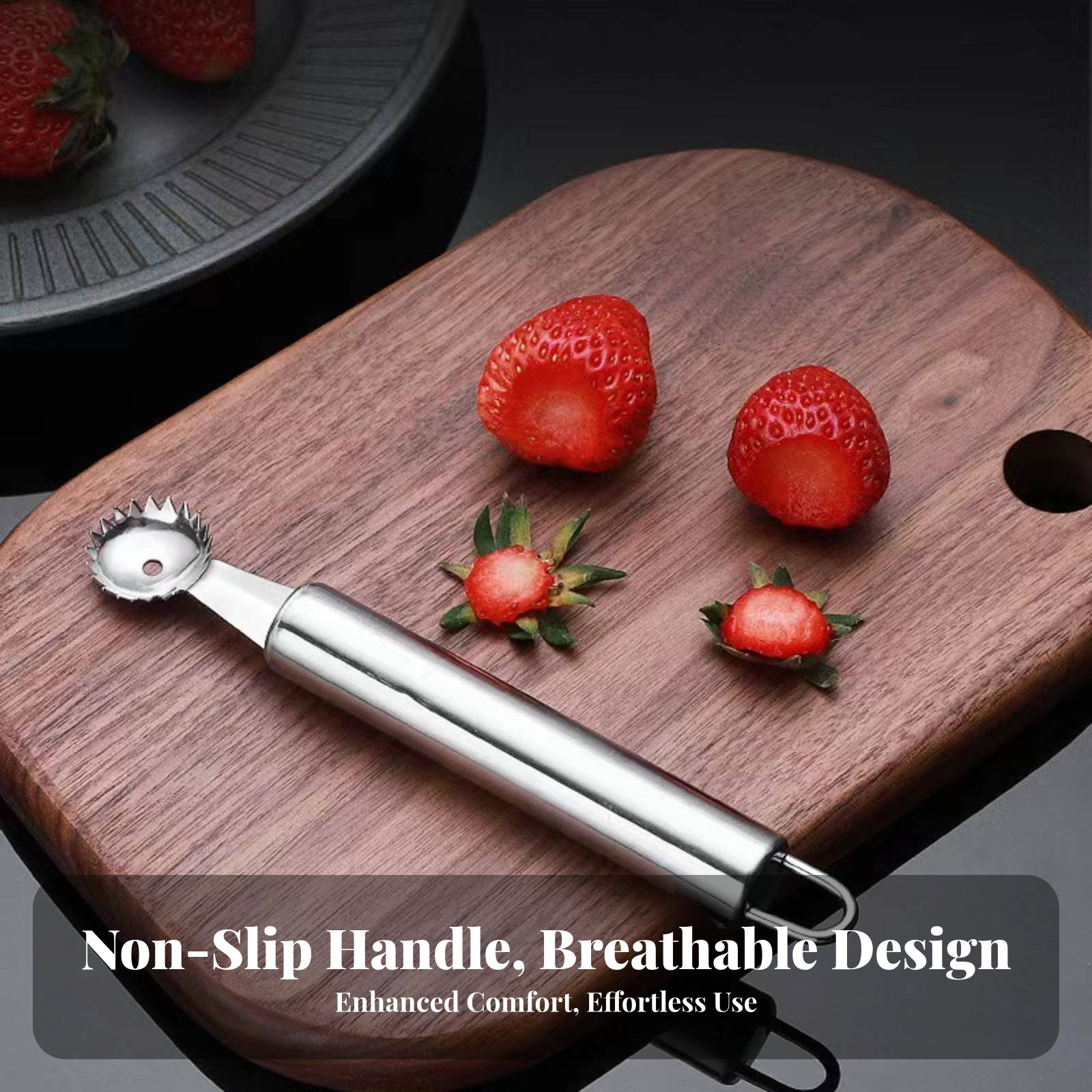 Strawberry Huller - Descorazonador de Fresas Multifuncional, Extractor de