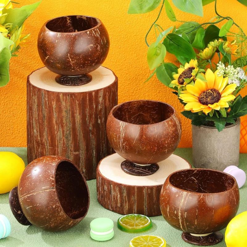 Meal Prep Smoothies - Juego de Tazones de Coco Natural,