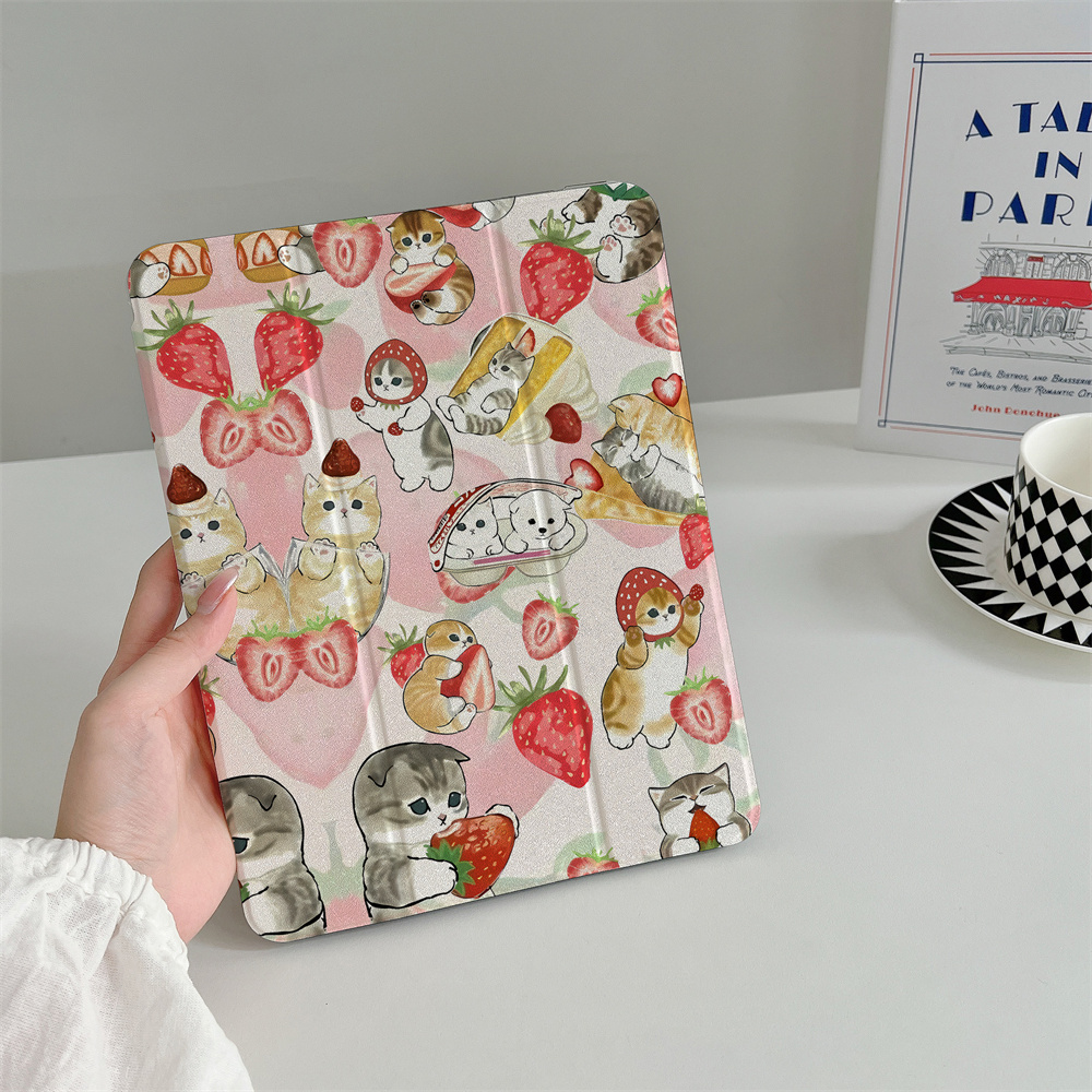 Strawberry Huller - Linda funda de fresa y gato