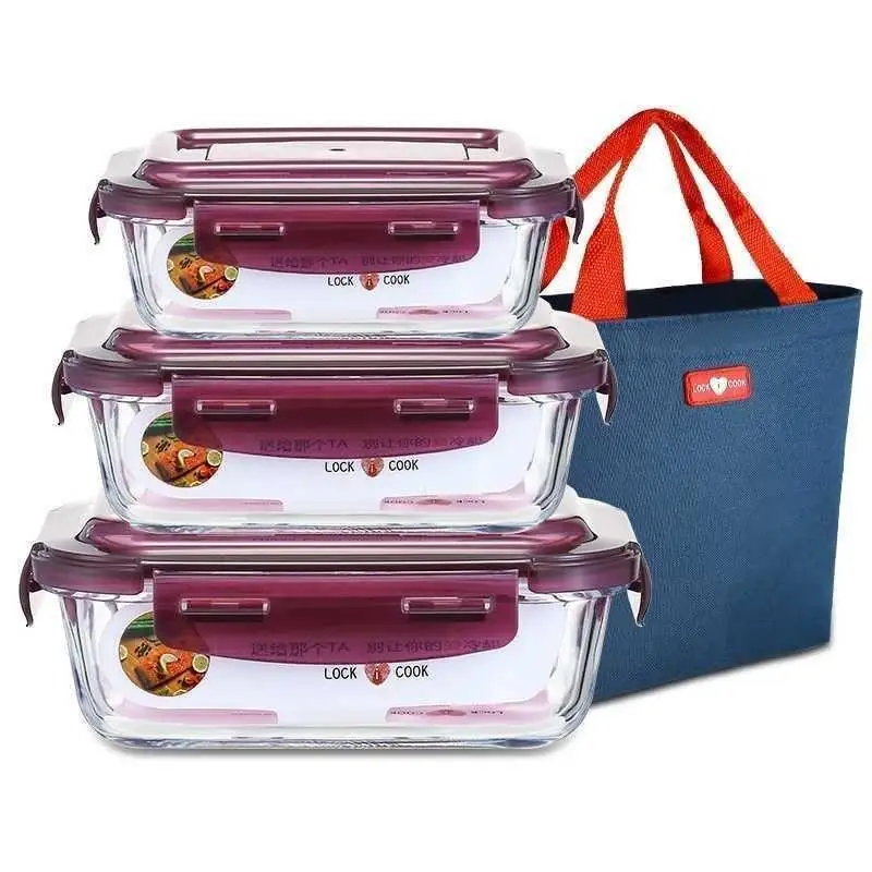 Glass Container Set - Recipiente para Almacenamiento de Alimentos Apto
