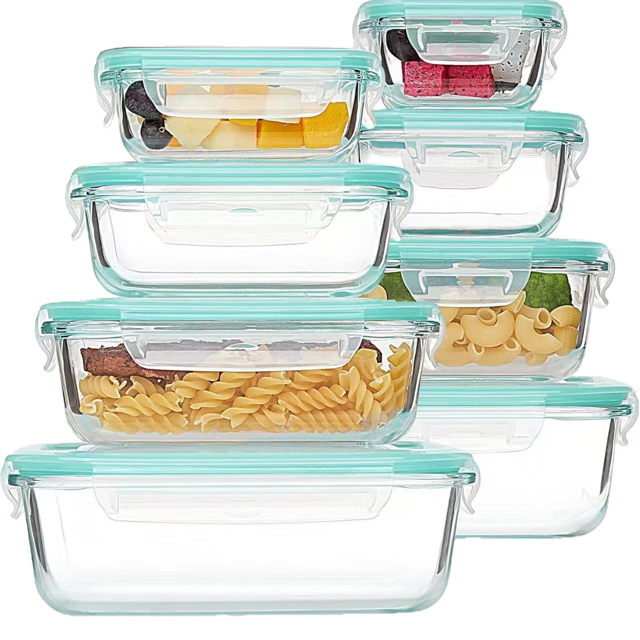 Juego de 8 Recipientes de Vidr - Meal Prep Glass Containers With Lids reseña y precio
