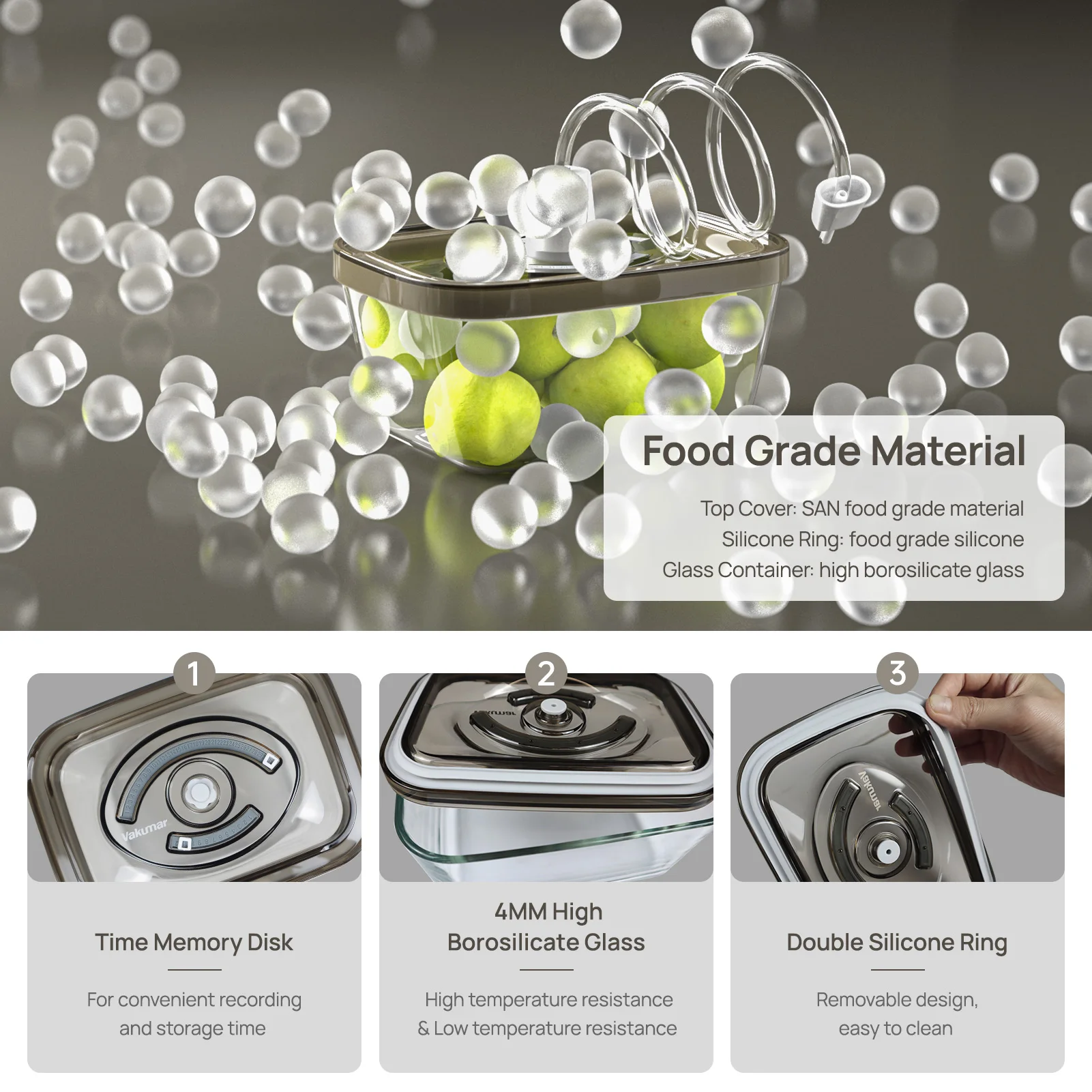 Vakumar-contenedores de vidrio - Meal Prep Glass Containers With Lids reseña y precio