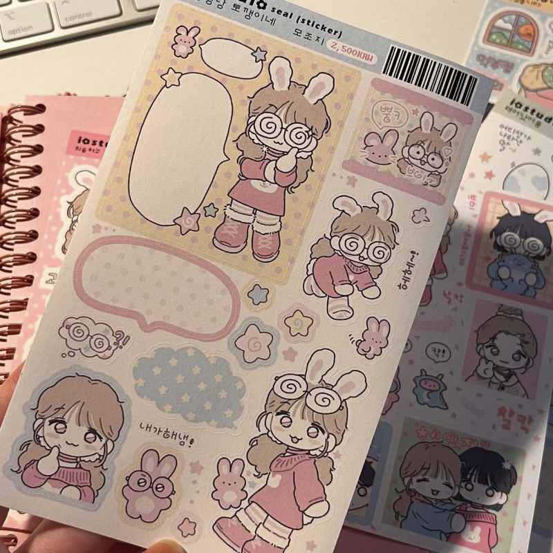 Pegatinas coreanas de dibujos  - Meal Prep Notebook reseña y precio
