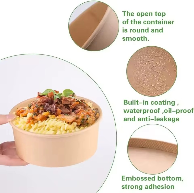 Cuencos redondos de papel Kraf - Meal Prep Plan reseña y precio