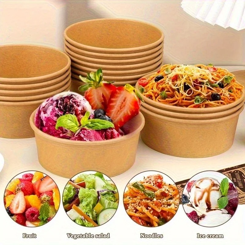 Cuencos redondos de papel Kraf - Meal Prep Plan reseña y precio
