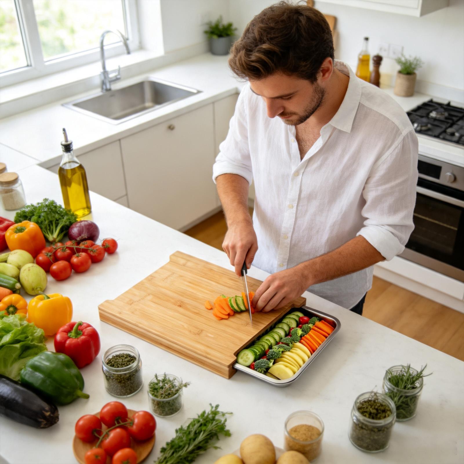 Tablas de cortar de madera par - Meal Prep For Cutting reseña y precio