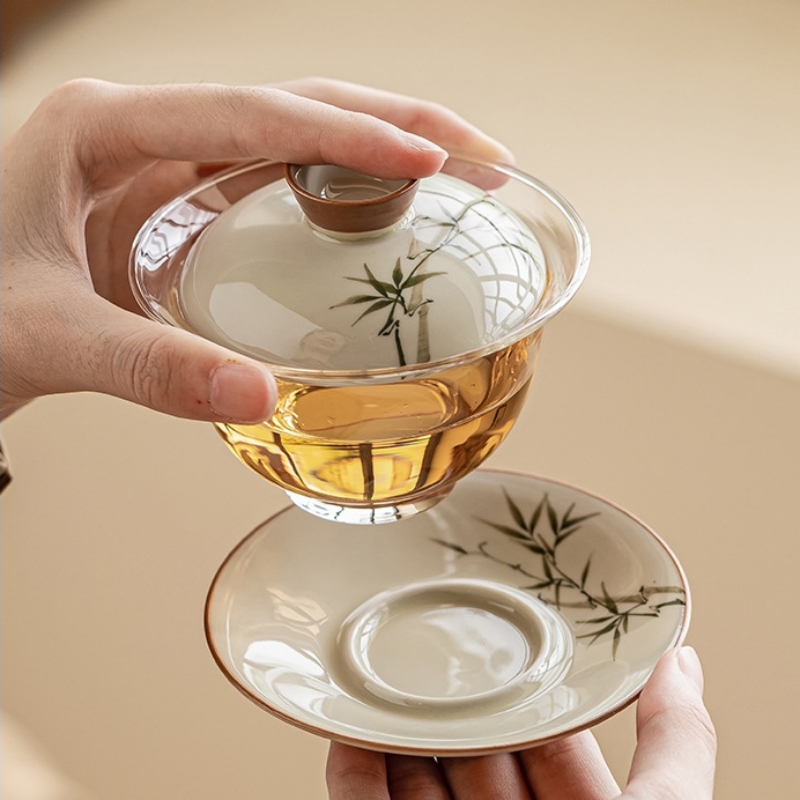 Gaiwan de bambú pintado a mano - Glass Container Set reseña y precio