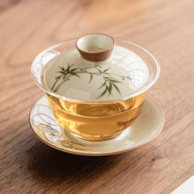 Gaiwan de bambú pintado a mano - Glass Container Set reseña y precio