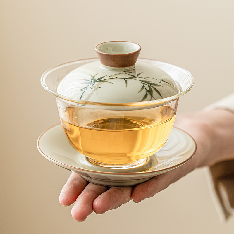 Gaiwan de bambú pintado a mano - Glass Container Set reseña y precio