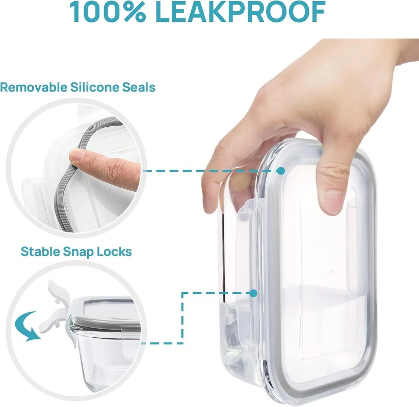 Juego de recipientes de vidrio - Meal Prep Glass Containers With Lids reseña y precio