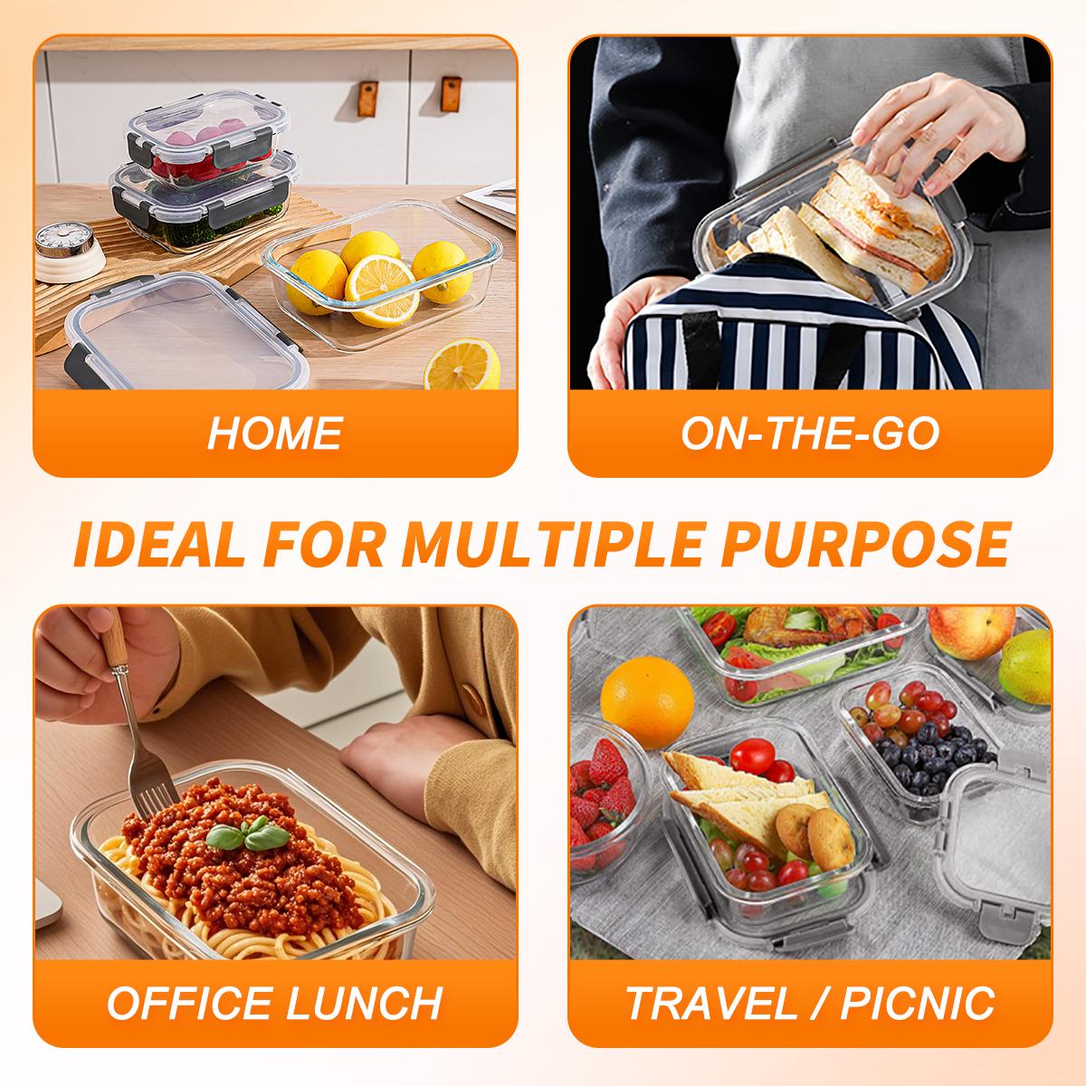 Juego de 10 Recipientes de Vid - Meal Prep Glass Containers With Lids reseña y precio
