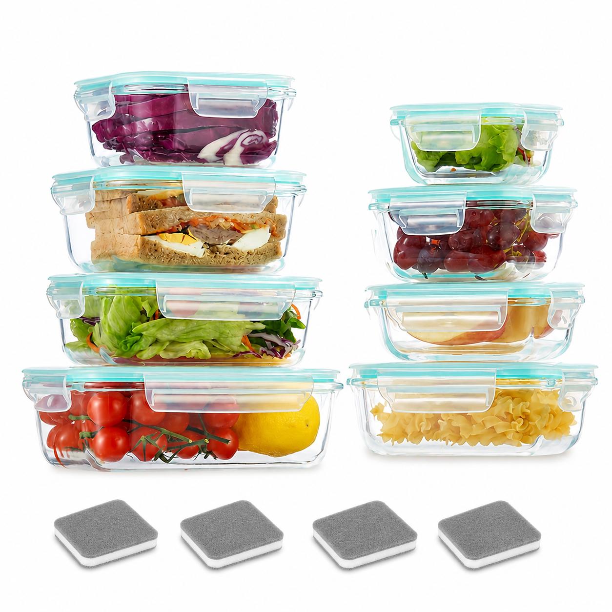 16 recipientes de vidrio sella - Meal Prep Glass Containers With Lids reseña y precio