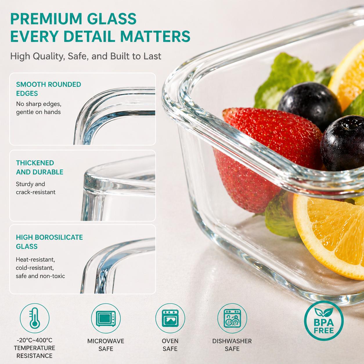 16 recipientes de vidrio sella - Meal Prep Glass Containers With Lids reseña y precio