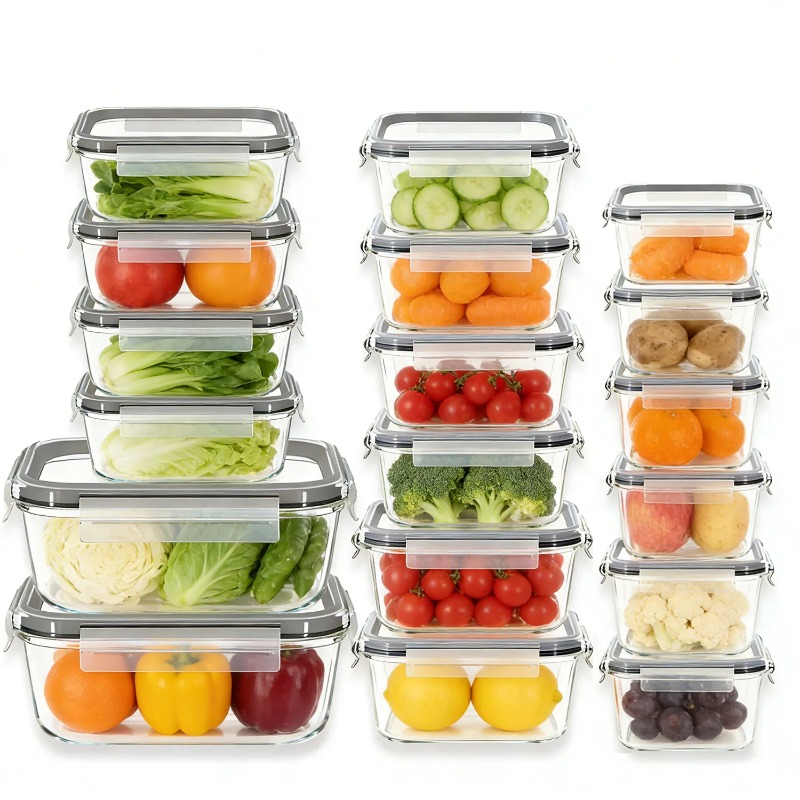 Juego de 18 recipientes de vid - Meal Prep Glass Containers With Lids reseña y precio