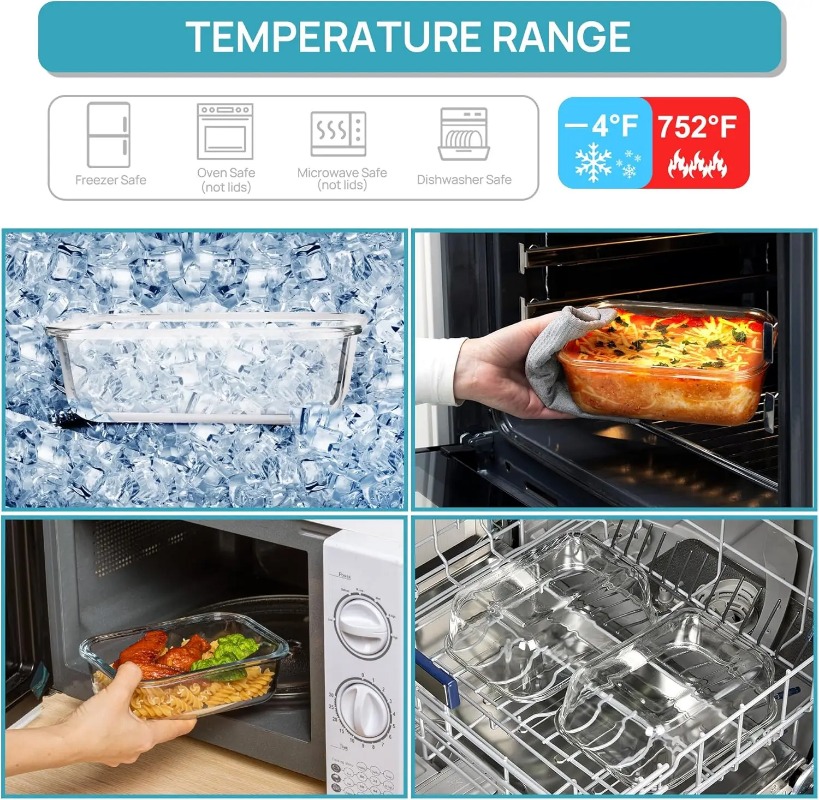 Juego de 18 recipientes de vid - Meal Prep Glass Containers With Lids reseña y precio