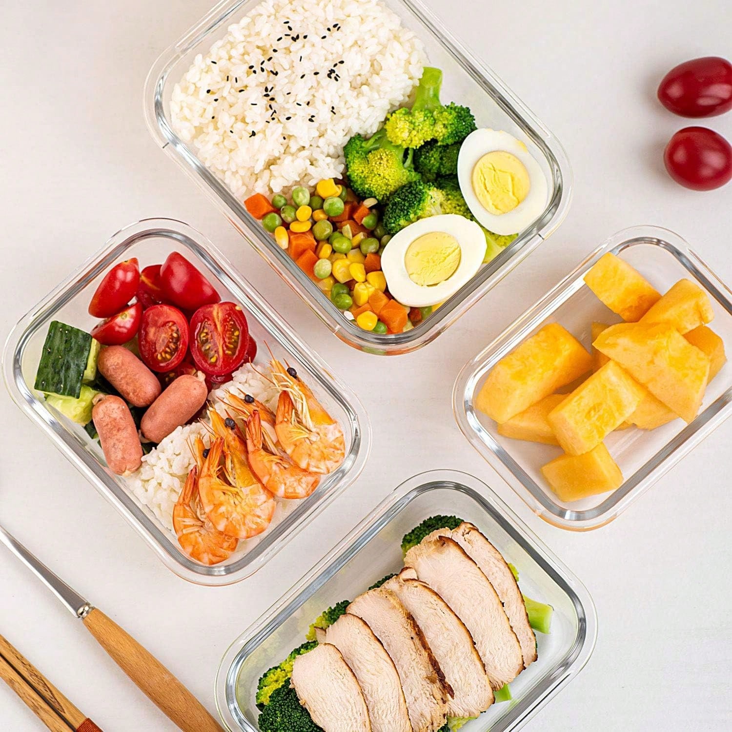 Paquete de 10 Recipientes de V - Meal Prep Glass Containers With Lids reseña y precio
